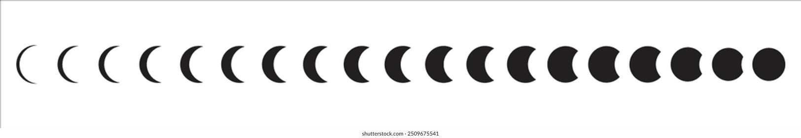 Moon logo Icon in different sizes and stlye. Vector illustration.