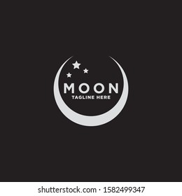 Moon logo icon vector. Night moon logo illustration. Simple design on white background.