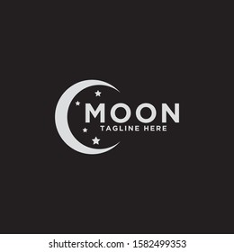 Moon logo icon vector. Night moon logo illustration. Simple design on white background.