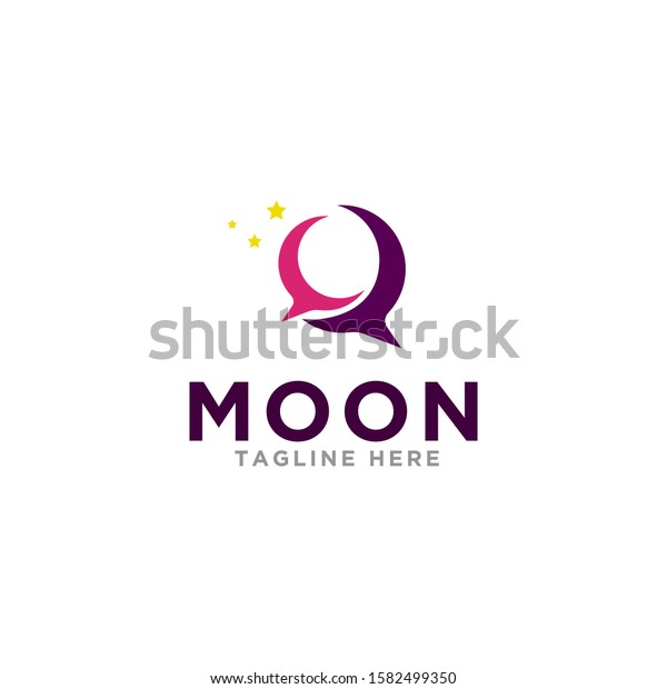 Moon logo icon vector. Night moon logo\
illustration. Simple design on white\
background.