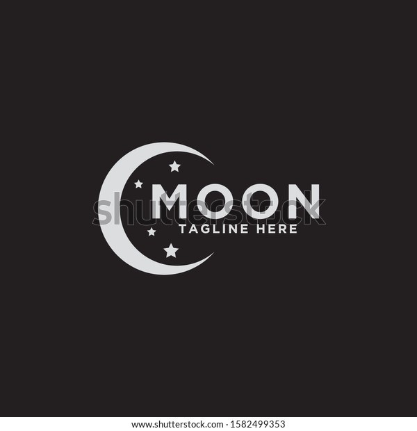Moon logo icon vector. Night moon logo
illustration. Simple design on white
background.