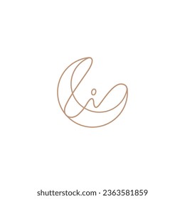 moon logo with line design vector, simple logos