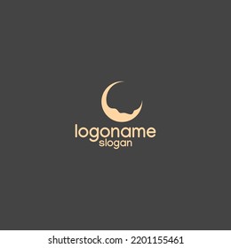 moon logo, luxury night moon logo, simple logo icon