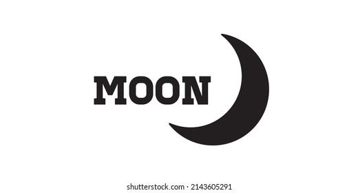 Moon logo modern elegant and strong crescent moon shape elegant icon logo design line vector fashion luxury linear outline