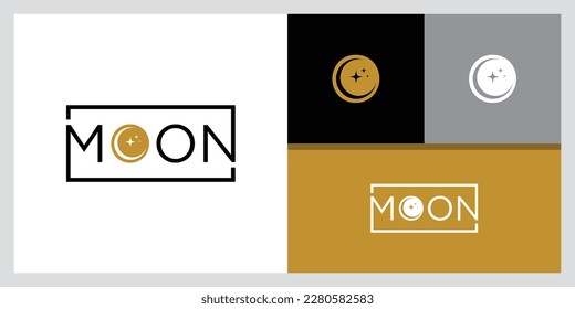 Logo de la luna icono de diseño de logotipo moderno y estrella