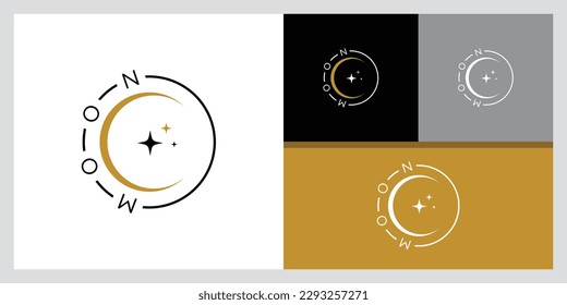 Moon Logo modern und Sterne Logo Design Symbol Vektorgrafik