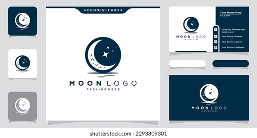 Moon logo modern and star logo design icon vector