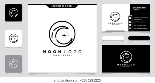 Moon logo modern and star logo design icon vector