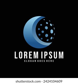 Moon logo modern and star logo design icon vector