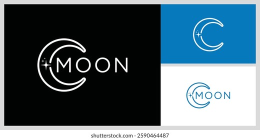 Moon logo modern and star logo design icon vector