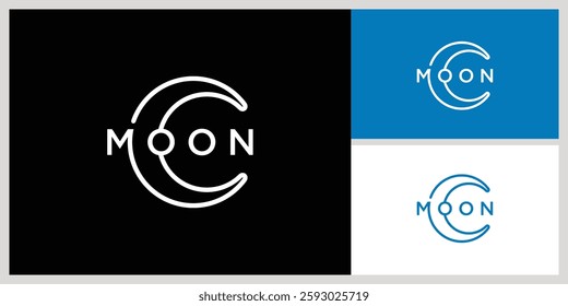 Moon logo modern and star logo design icon vector
