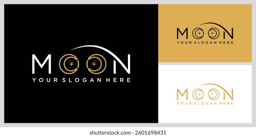 Moon logo modern and star logo design icon vector