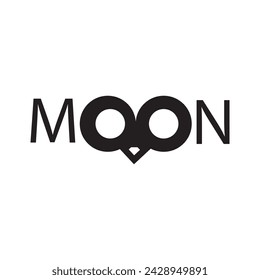 Moon logo with owl eyes sign