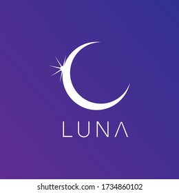  logotipo de luna con diseño de plantilla de estrella