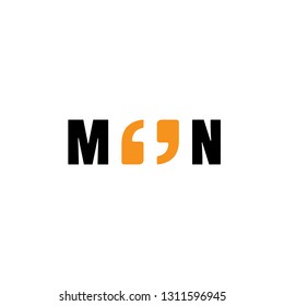 Moon logo template on white background