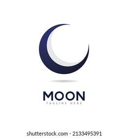 Plantilla de diseño de iconos vectoriales del logotipo de la luna