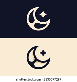 Moon logo vector icon design template