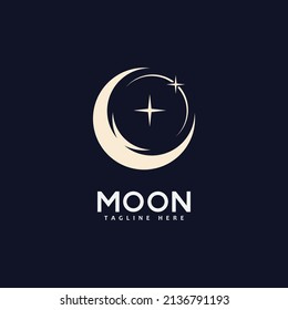 Moon logo vector icon design template