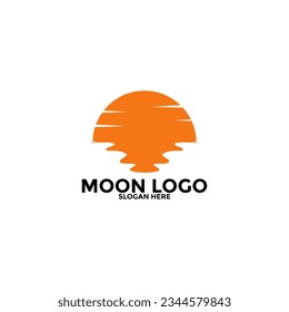 Mondlogo, Vektorsymbol, einfache Moon-Logo-Designvorlage