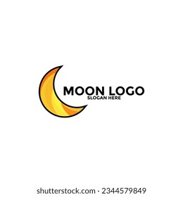 Moon logo vector icon, simple moon logo design template