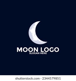 Moon logo vector icon, simple moon logo design template