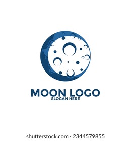 Moon logo vector icon, simple moon logo design template
