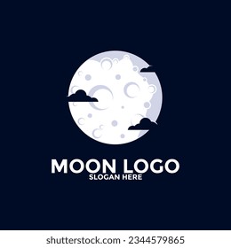 Moon logo vector icon, simple moon logo design template