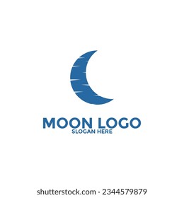 Moon logo vector icon, simple moon logo design template