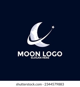 Moon logo vector icon, simple moon logo design template