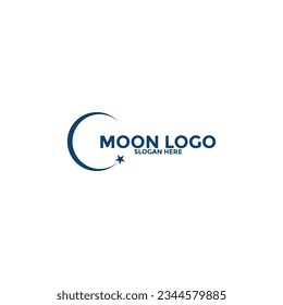 Moon logo vector icon, simple moon logo design template