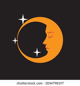 moon logo vector illustration design background.
