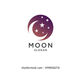 moon logo vector simple design template