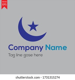 Moon Logo Vector template, Moon Vector icon, Graphic Elements.