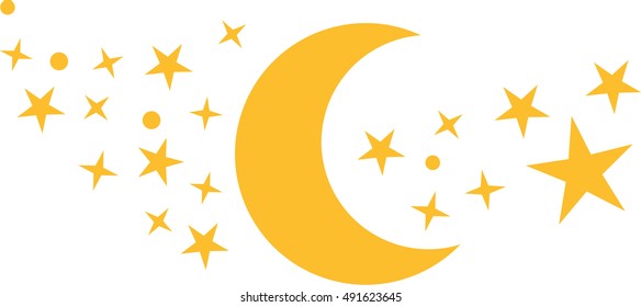 Moon with lots of stars