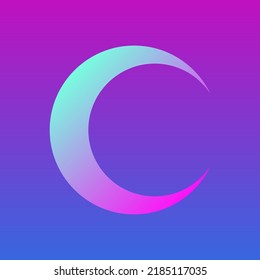 Moon Luna Cute Funny Gradient Texture Moon Shape Symbol Talisman Baby Moon Template Icon