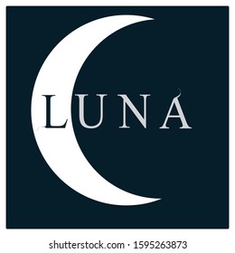 Moon And Luna Themed Logo Design