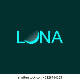 Moon. Luna. Typography. Stock vector.