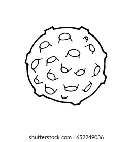Moon and lunar craters. Doodle style