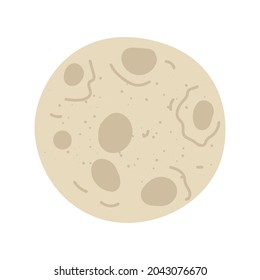 Moon with lunar craters on surface drawing colored icon. Vector isolated eps symbol
