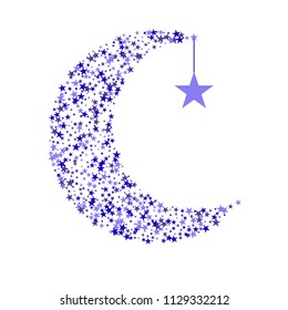 The moon is made up of stars. Vector Illustration Design