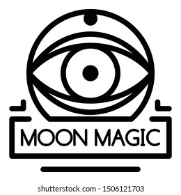 Moon magic icon. Outline moon magic vector icon for web design isolated on white background
