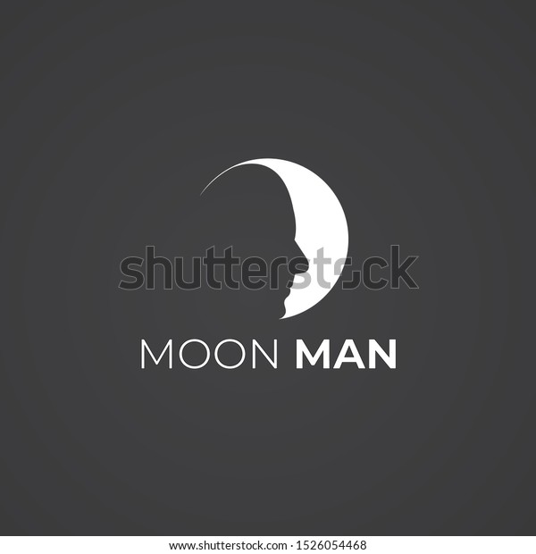 Moon Man Logo Design Your Business Stock Vector Royalty Free