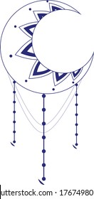 Moon mandala Art Vector Background Element.