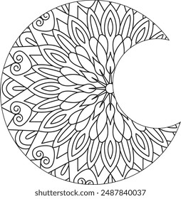 Moon Mandala Design Experiences Coloring book mandala page 
