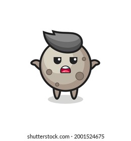 moon mascot character saying I do not know , cute style design for t shirt, sticker, logo element