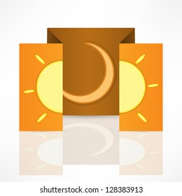 Moon meets the sun abstract background