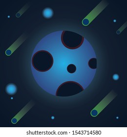The Moon and Meteor or shooting star  abstract Vector. 