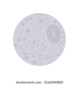 Moon Mimas, Space Vector Illustration, Isolated