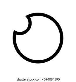 Moon mini line, icon, background and graphic. The icon is black and white, linear  flat, vector, pixel perfect, minimal, suitable for web and print. 