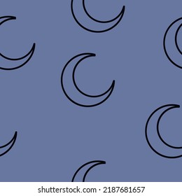 moon minimalist esoteric astrology witch seamless background